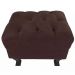 Kit 01 Puff Calçadeira Retrô 1,00 Metro Luis Xv Mais 02 Puffs 50X40 cm Capitonê Suede Marrom - DS Estofados