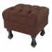 Kit 01 Puff Calçadeira Retrô 1,00 Metro Luis Xv Mais 02 Puffs 50X40 cm Capitonê Suede Marrom - DS Estofados