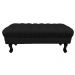 Kit 01 Puff Calçadeira Retrô 1,00 Metro Luis Xv Mais 02 Puffs 50X40 cm Capitonê Suede Preto - DS Estofados