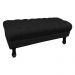 Kit 01 Puff Calçadeira Retrô 1,00 Metro Luis Xv Mais 02 Puffs 50X40 cm Capitonê Suede Preto - DS Estofados