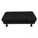 Kit 01 Puff Calçadeira Retrô 1,00 Metro Luis Xv Mais 02 Puffs 50X40 cm Capitonê Suede Preto - DS Estofados