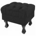 Kit 01 Puff Calçadeira Retrô 1,00 Metro Luis Xv Mais 02 Puffs 50X40 cm Capitonê Suede Preto - DS Estofados
