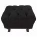 Kit 01 Puff Calçadeira Retrô 1,00 Metro Luis Xv Mais 02 Puffs 50X40 cm Capitonê Suede Preto - DS Estofados