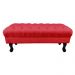 Kit 01 Puff Calçadeira Retrô 1,00 Metro Luis Xv Mais 02 Puffs 50X40 cm Capitonê Suede Vermelho - DS Estofados