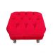 Kit 01 Puff Calçadeira Retrô 1,00 Metro Luis Xv Mais 02 Puffs 50X40 cm Capitonê Suede Vermelho - DS Estofados