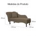 Kit 02 Divãs Recamier Namoradeira Olívia Lado Esquerdo e Direito Linho Marrom