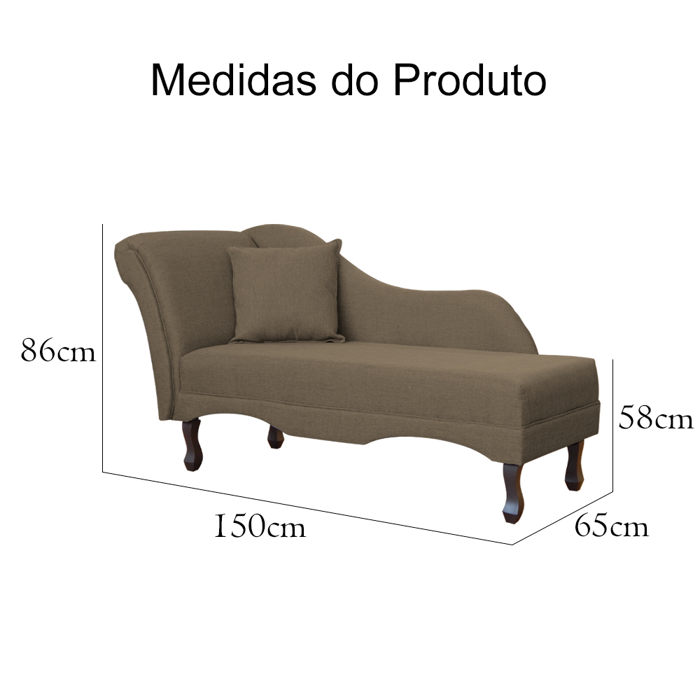 Kit 02 Divãs Recamier Namoradeira Olívia Lado Esquerdo e Direito Linho Marrom