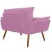 Kit 02 Namoradeira Poltrona Sofá decorativa 02 Lugares Opalla Pés Palito Rosa - DS Estofados