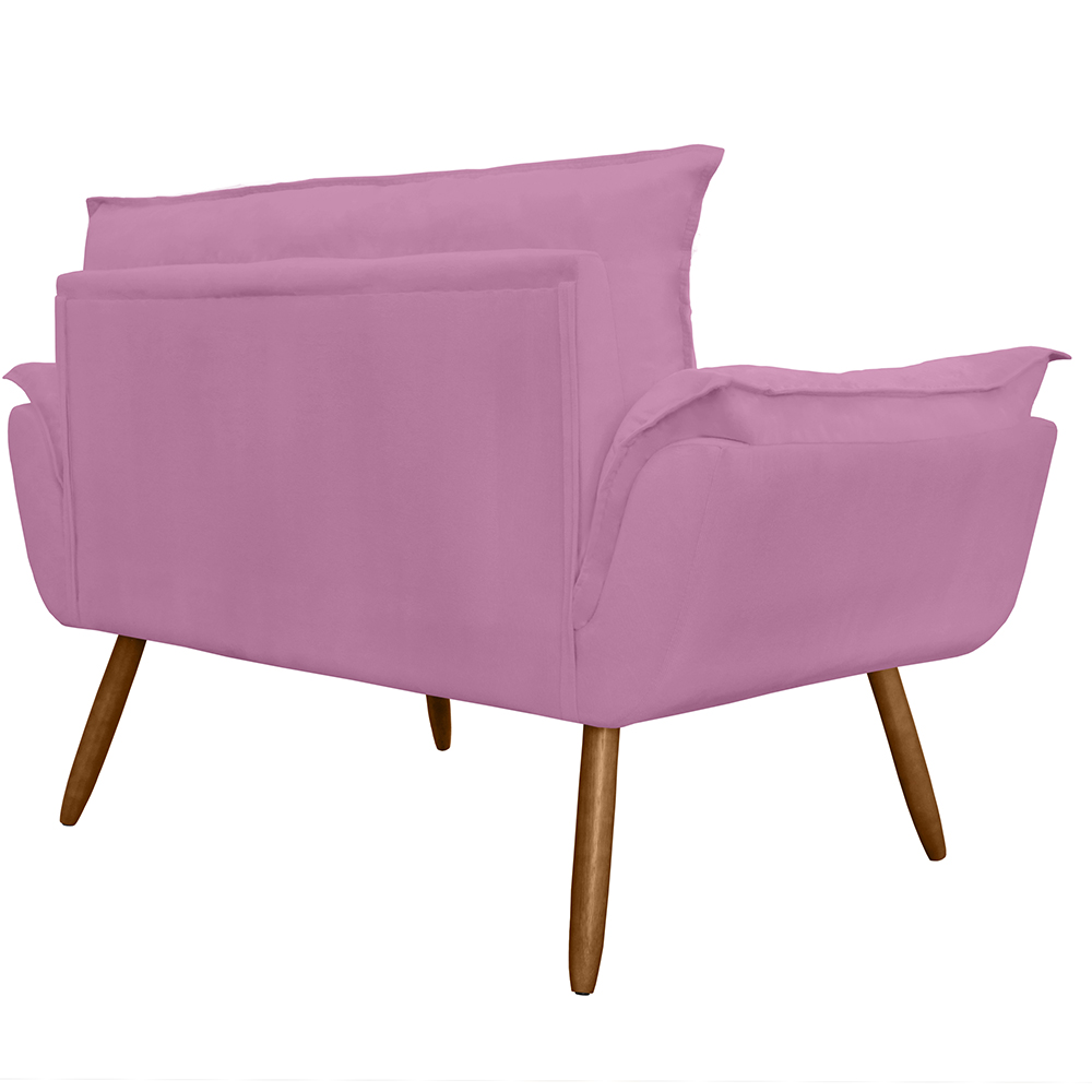 Kit 02 Namoradeira Poltrona Sofá decorativa 02 Lugares Opalla Pés Palito Rosa - DS Estofados