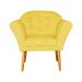 Kit 02 Poltronas Decorativa Amélia Pés Palito Suede Amarelo