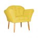 Kit 02 Poltronas Decorativa Amélia Pés Palito Suede Amarelo