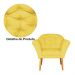 Kit 02 Poltronas Decorativa Amélia Pés Palito Suede Amarelo