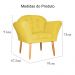 Kit 02 Poltronas Decorativa Amélia Pés Palito Suede Amarelo