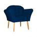 Kit 02 Poltronas Decorativa Amélia Pés Palito Suede Azul Marinho