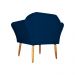 Kit 02 Poltronas Decorativa Amélia Pés Palito Suede Azul Marinho