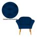 Kit 02 Poltronas Decorativa Amélia Pés Palito Suede Azul Marinho
