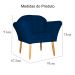 Kit 02 Poltronas Decorativa Amélia Pés Palito Suede Azul Marinho