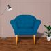 Kit 02 Poltronas Decorativa Amélia Pés Palito Suede Azul Royal