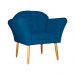 Kit 02 Poltronas Decorativa Amélia Pés Palito Suede Azul Royal