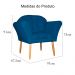Kit 02 Poltronas Decorativa Amélia Pés Palito Suede Azul Royal