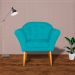 Kit 02 Poltronas Decorativa Amélia Pés Palito Suede Azul Turquesa