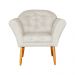 Kit 02 Poltronas Decorativa Amélia Pés Palito Suede Bege