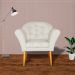 Kit 02 Poltronas Decorativa Amélia Pés Palito Suede Bege