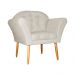 Kit 02 Poltronas Decorativa Amélia Pés Palito Suede Bege