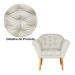 Kit 02 Poltronas Decorativa Amélia Pés Palito Suede Bege