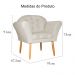 Kit 02 Poltronas Decorativa Amélia Pés Palito Suede Bege