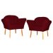 Kit 02 Poltronas Decorativa Amélia Pés Palito Suede Bordô