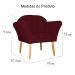 Kit 02 Poltronas Decorativa Amélia Pés Palito Suede Bordô