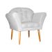 Kit 02 Poltronas Decorativa Amélia Pés Palito Suede Branco
