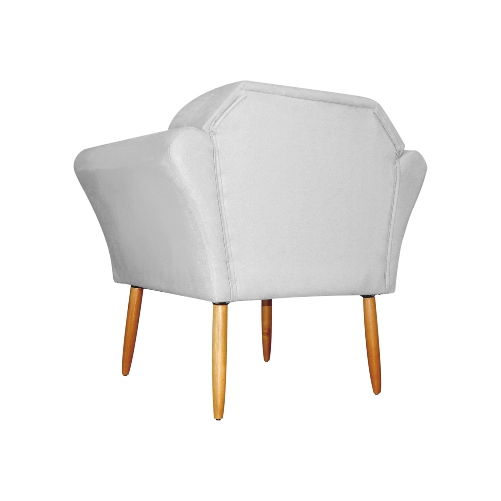 Kit 02 Poltronas Decorativa Amélia Pés Palito Suede Branco
