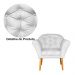 Kit 02 Poltronas Decorativa Amélia Pés Palito Suede Branco