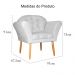 Kit 02 Poltronas Decorativa Amélia Pés Palito Suede Branco