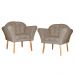 Kit 02 Poltronas Decorativa Amélia Pés Palito Suede Capuccino