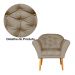 Kit 02 Poltronas Decorativa Amélia Pés Palito Suede Capuccino