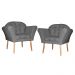 Kit 02 Poltronas Decorativa Amélia Pés Palito Suede Cinza