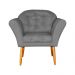 Kit 02 Poltronas Decorativa Amélia Pés Palito Suede Cinza