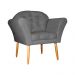 Kit 02 Poltronas Decorativa Amélia Pés Palito Suede Cinza
