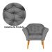 Kit 02 Poltronas Decorativa Amélia Pés Palito Suede Cinza