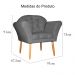 Kit 02 Poltronas Decorativa Amélia Pés Palito Suede Cinza