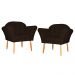 Kit 02 Poltronas Decorativa Amélia Pés Palito Suede Marrom