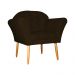 Kit 02 Poltronas Decorativa Amélia Pés Palito Suede Marrom