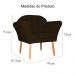Kit 02 Poltronas Decorativa Amélia Pés Palito Suede Marrom