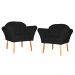 Kit 02 Poltronas Decorativa Amélia Pés Palito Suede Preto