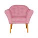 Kit 02 Poltronas Decorativa Amélia Pés Palito Suede Rosa