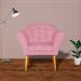 Kit 02 Poltronas Decorativa Amélia Pés Palito Suede Rosa