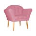 Kit 02 Poltronas Decorativa Amélia Pés Palito Suede Rosa